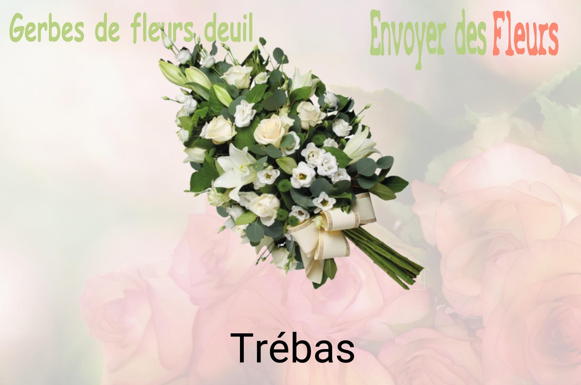 Gerbe de fleurs de deuil livrée à Trébas